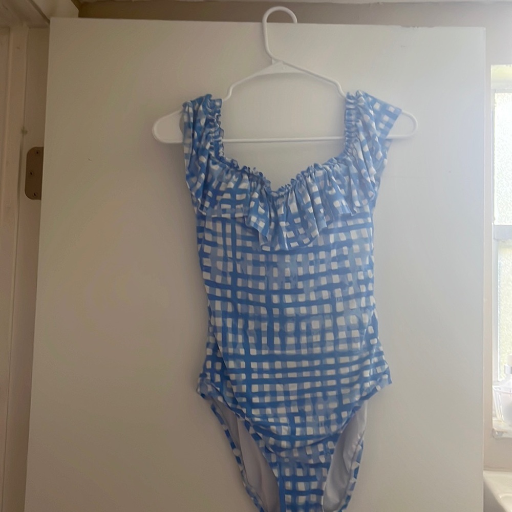Lilly Pulitzer Blue and white gingham bathing suit